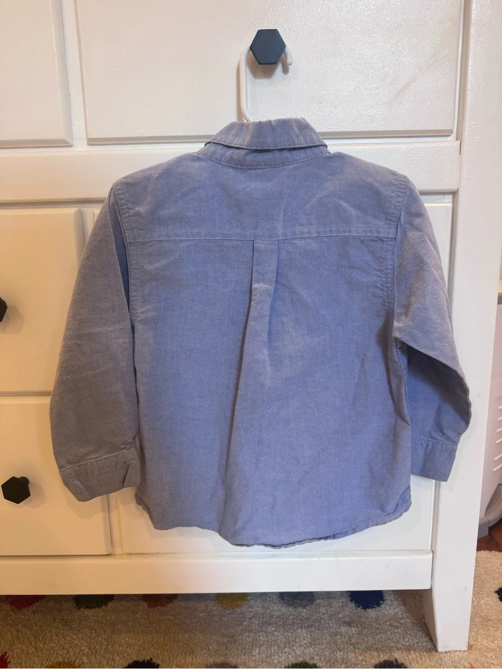 GAP Light Blue Long-Sleeve Button-Down Shirt with Embroidered Bear Size 3xl